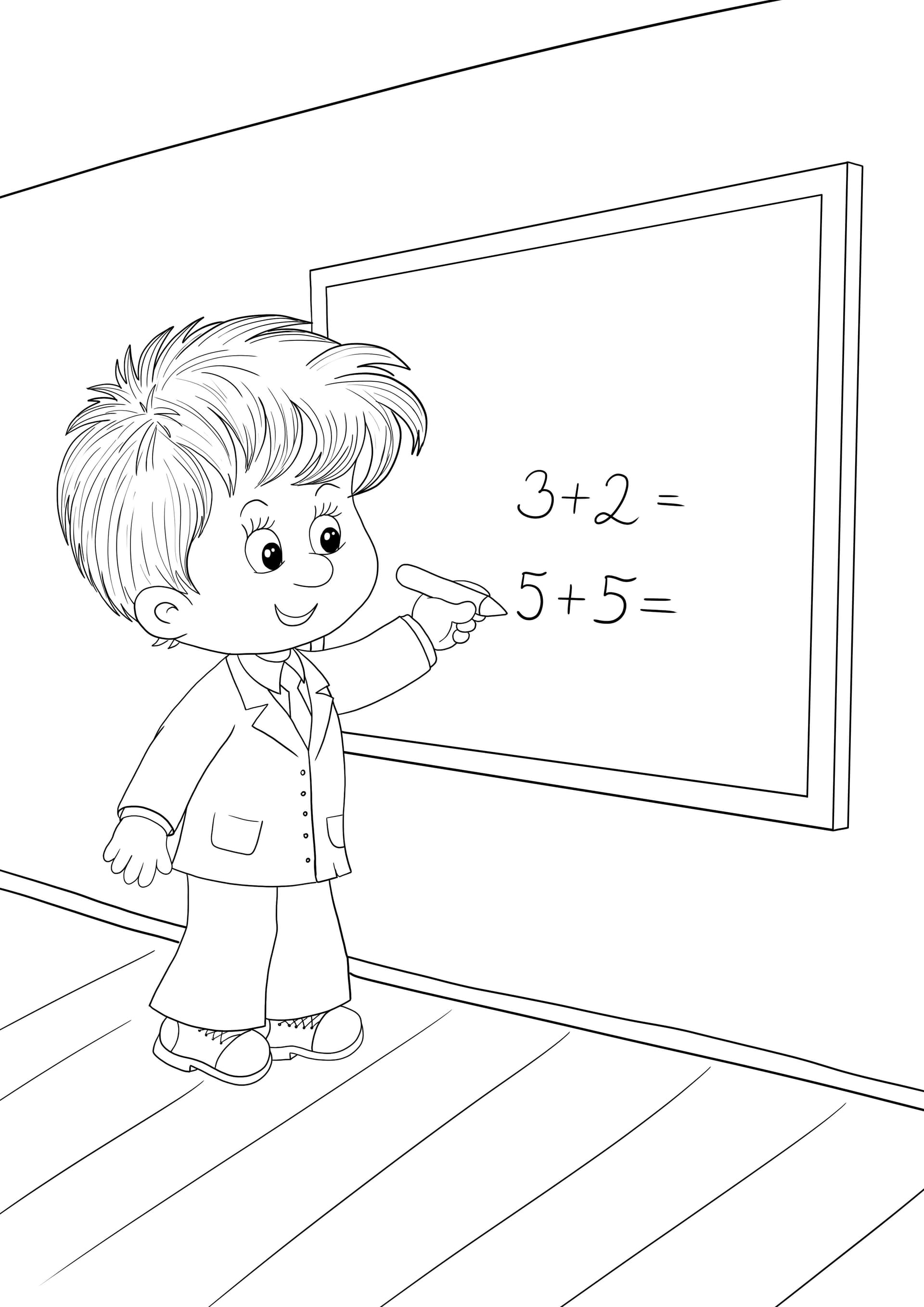 Student at the blackboard
