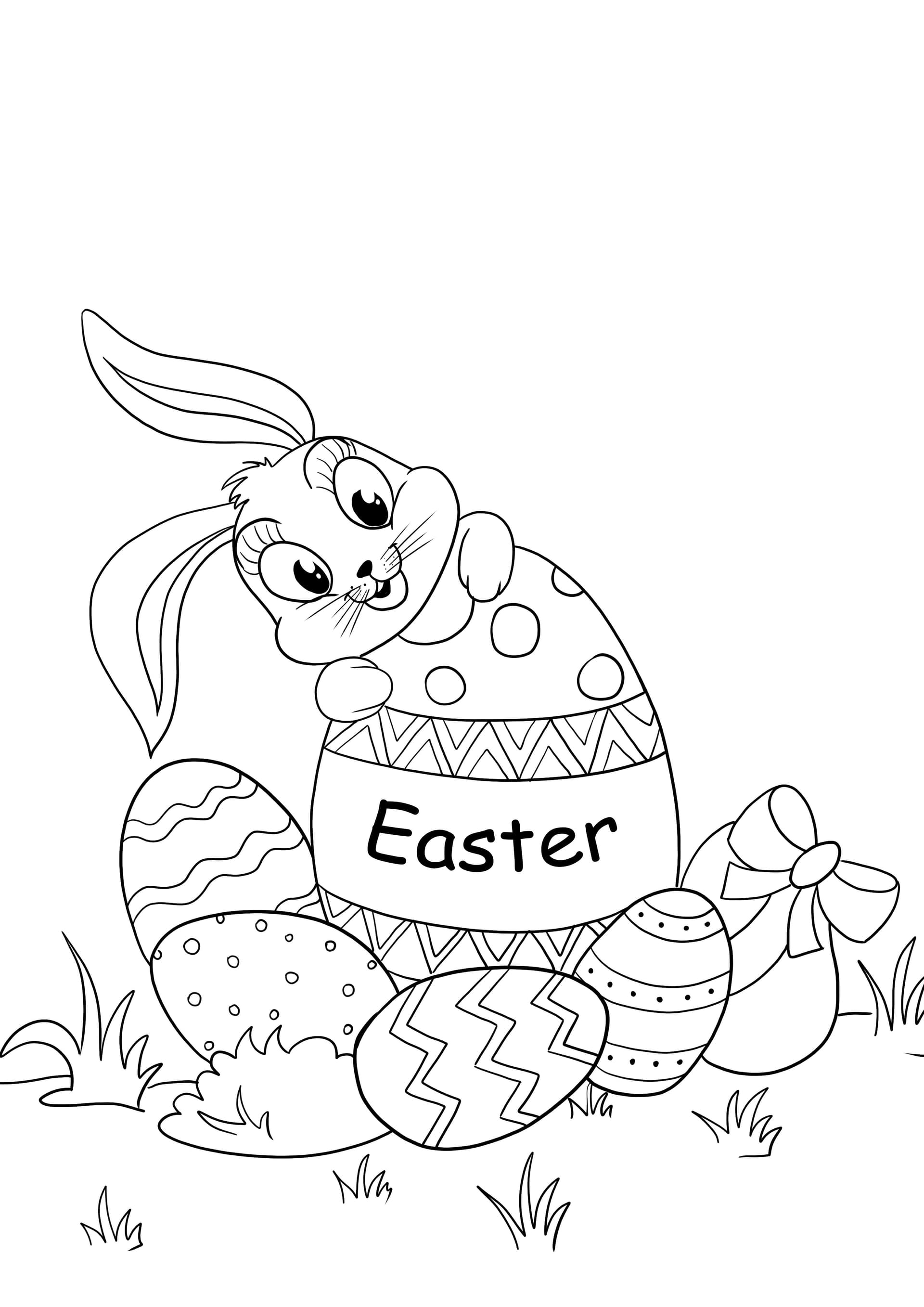 Super cute Easter bunny and eggs