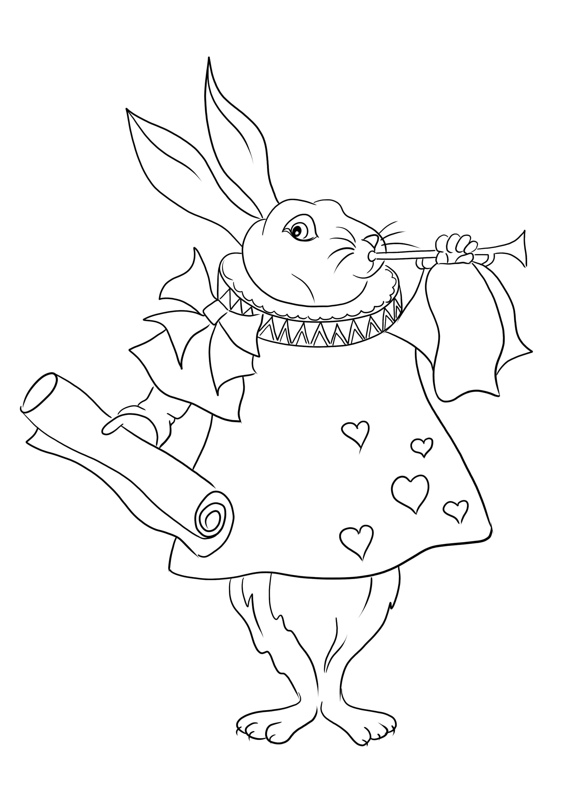 The White Rabbit blowing horn