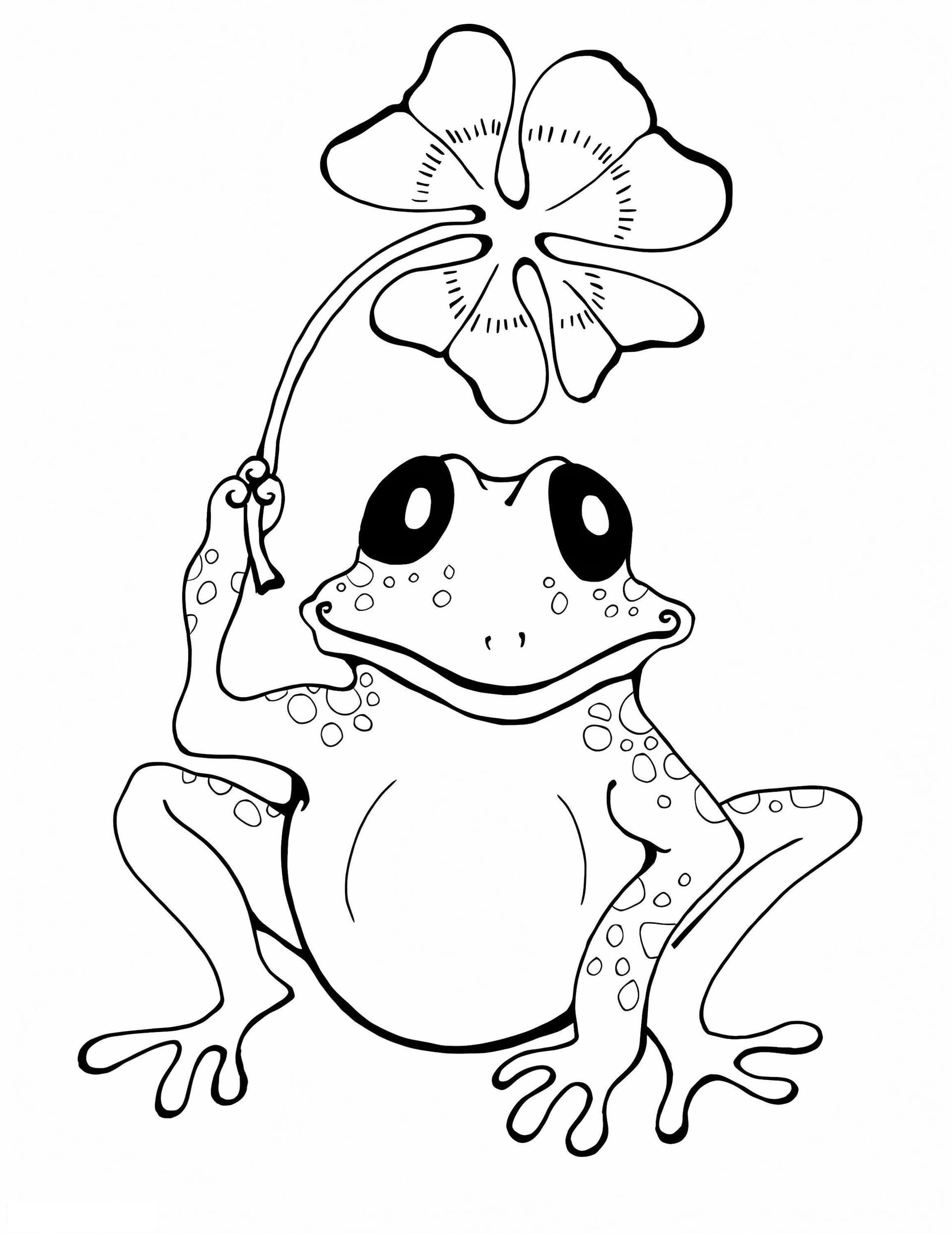 Frog Holding Clover