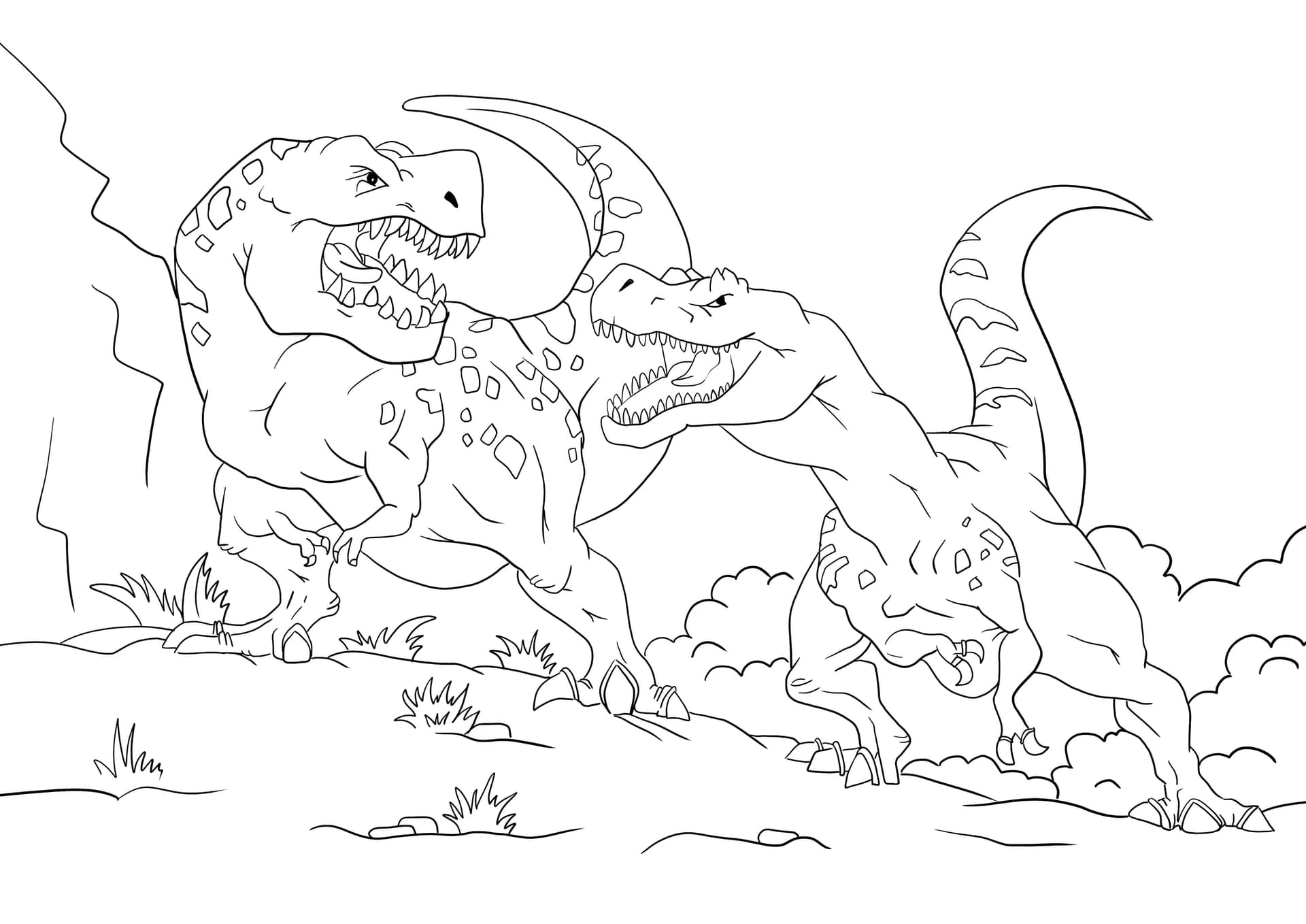 Tyrannosaurus fight