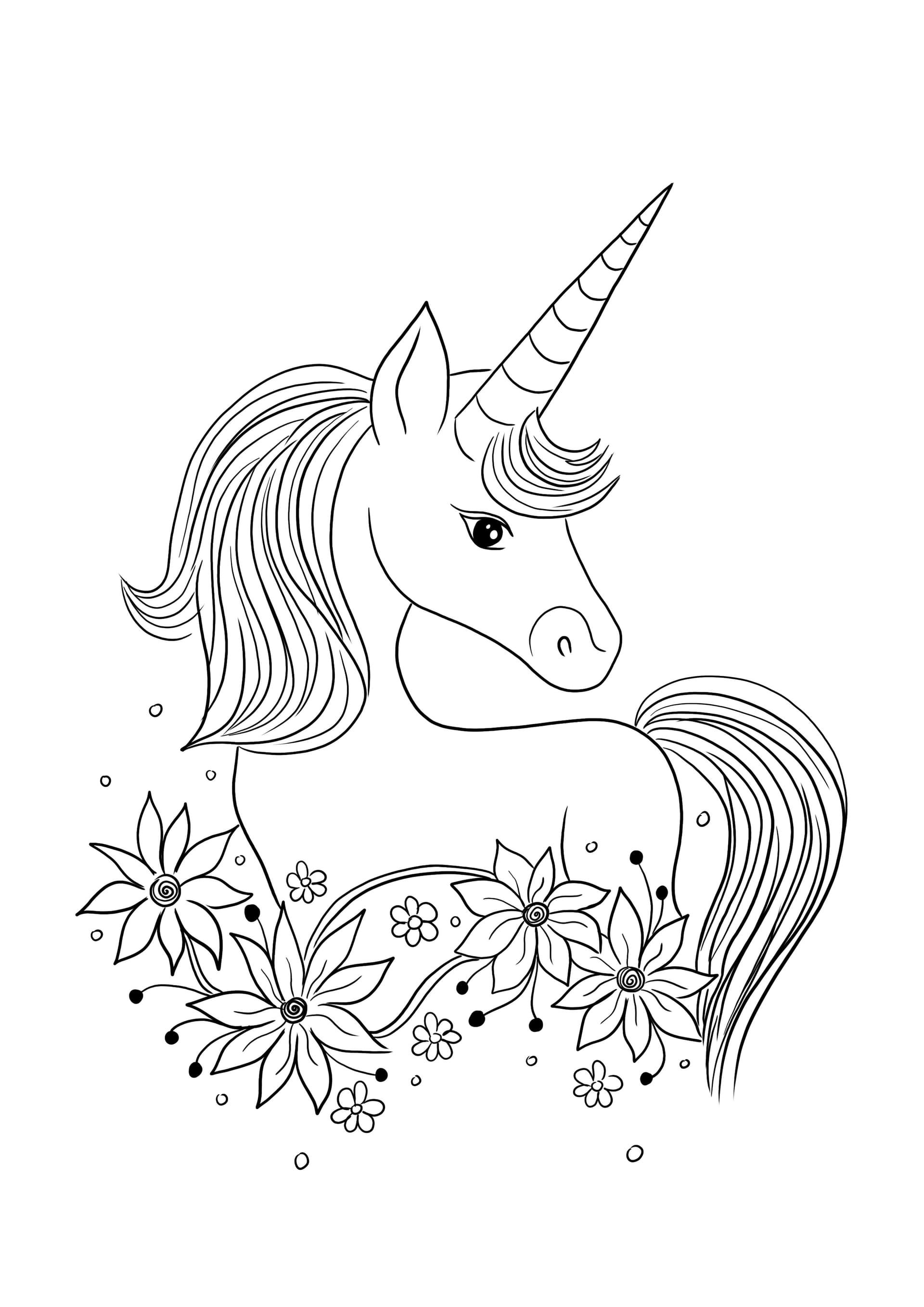 Unicorn and flowers