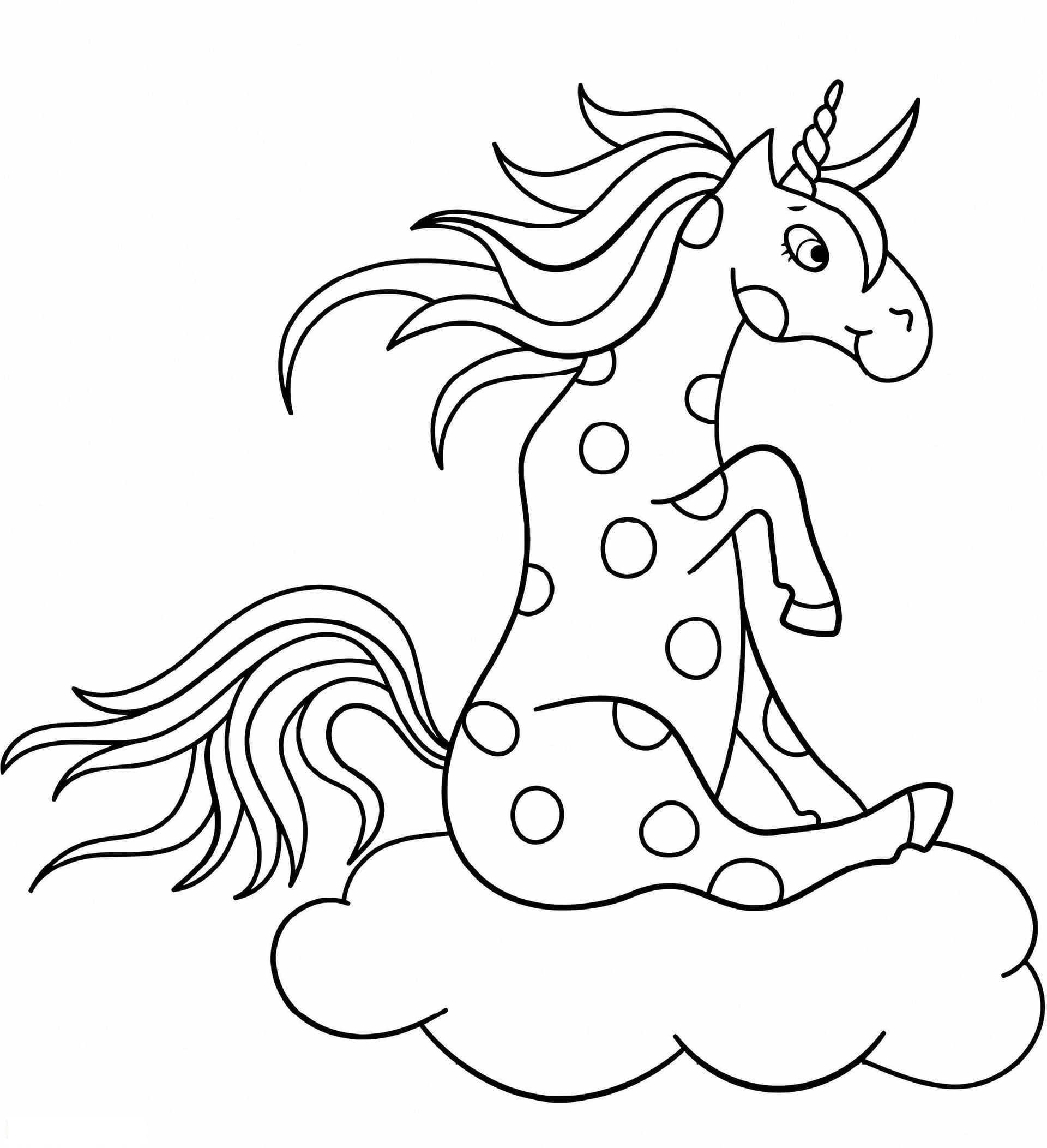 Unicorn Sitting On The Cloud