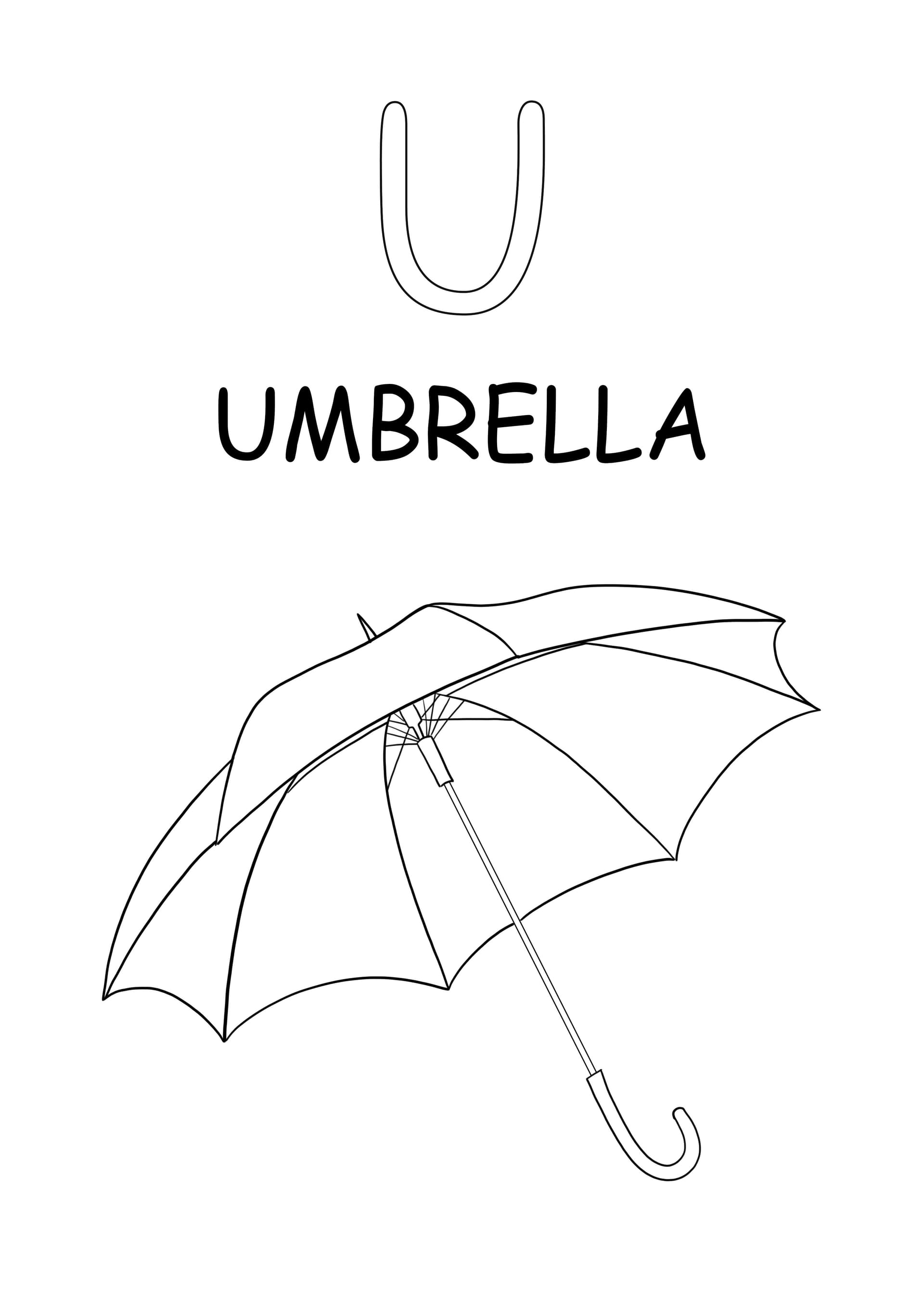 Uppercase U letter is for umbrella