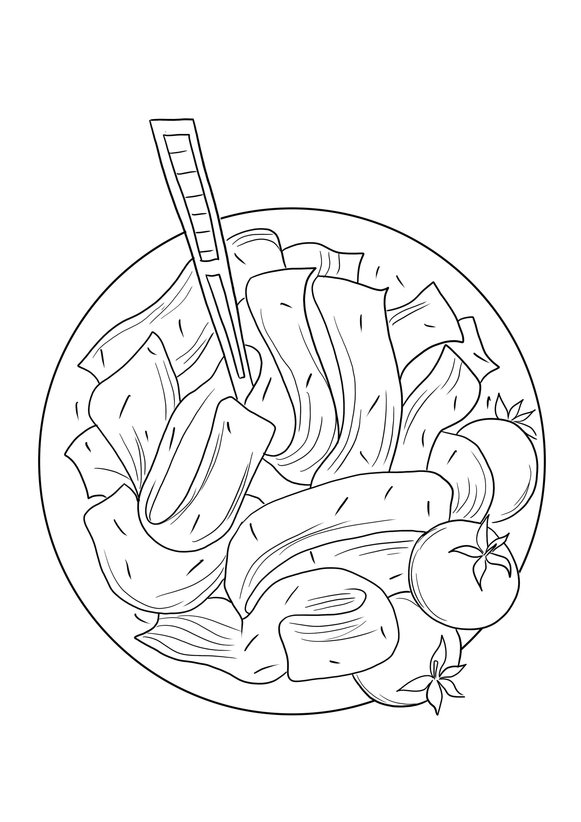 Vegetable salad and fork
