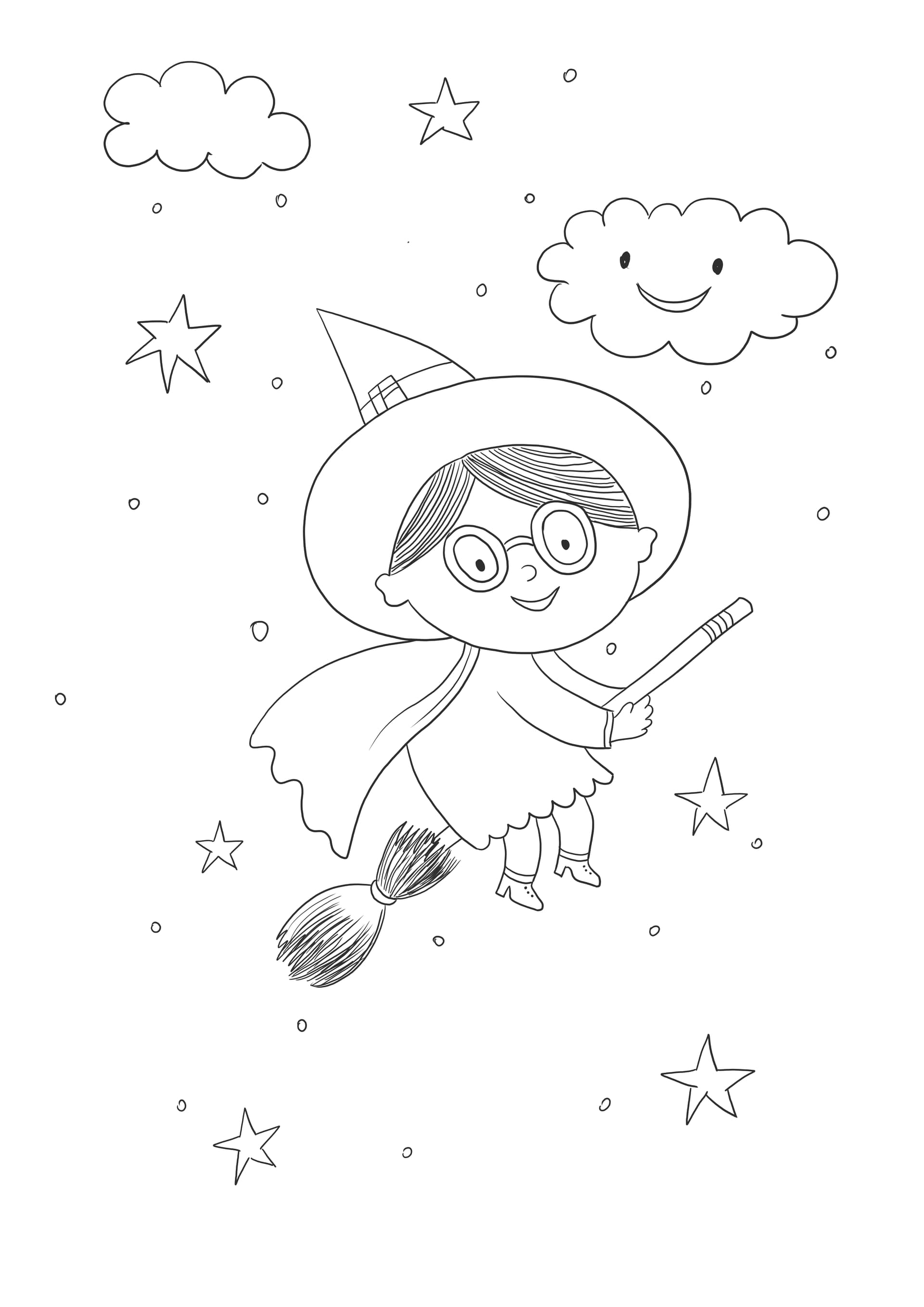 Witch girl flying