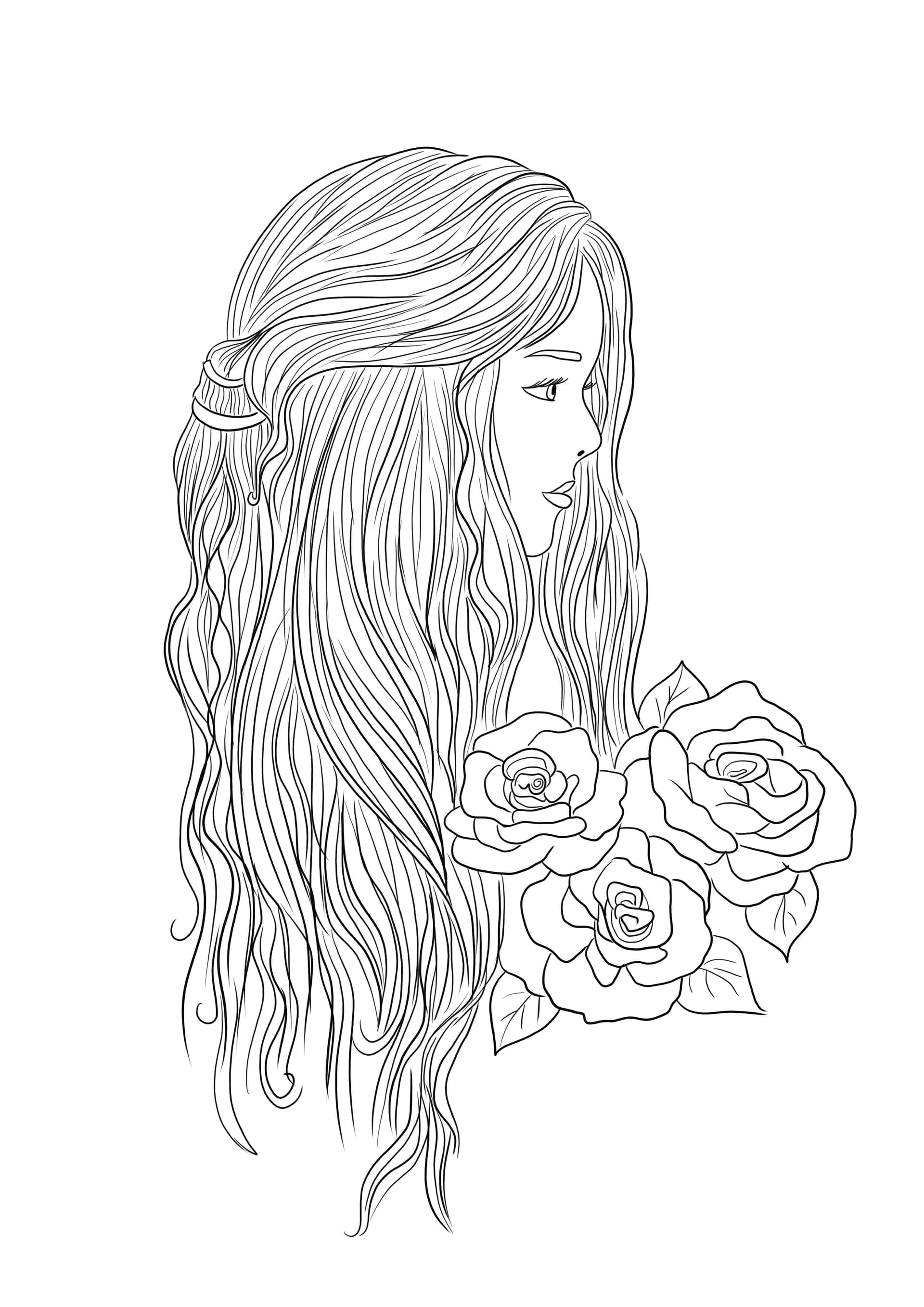 Woman and roses