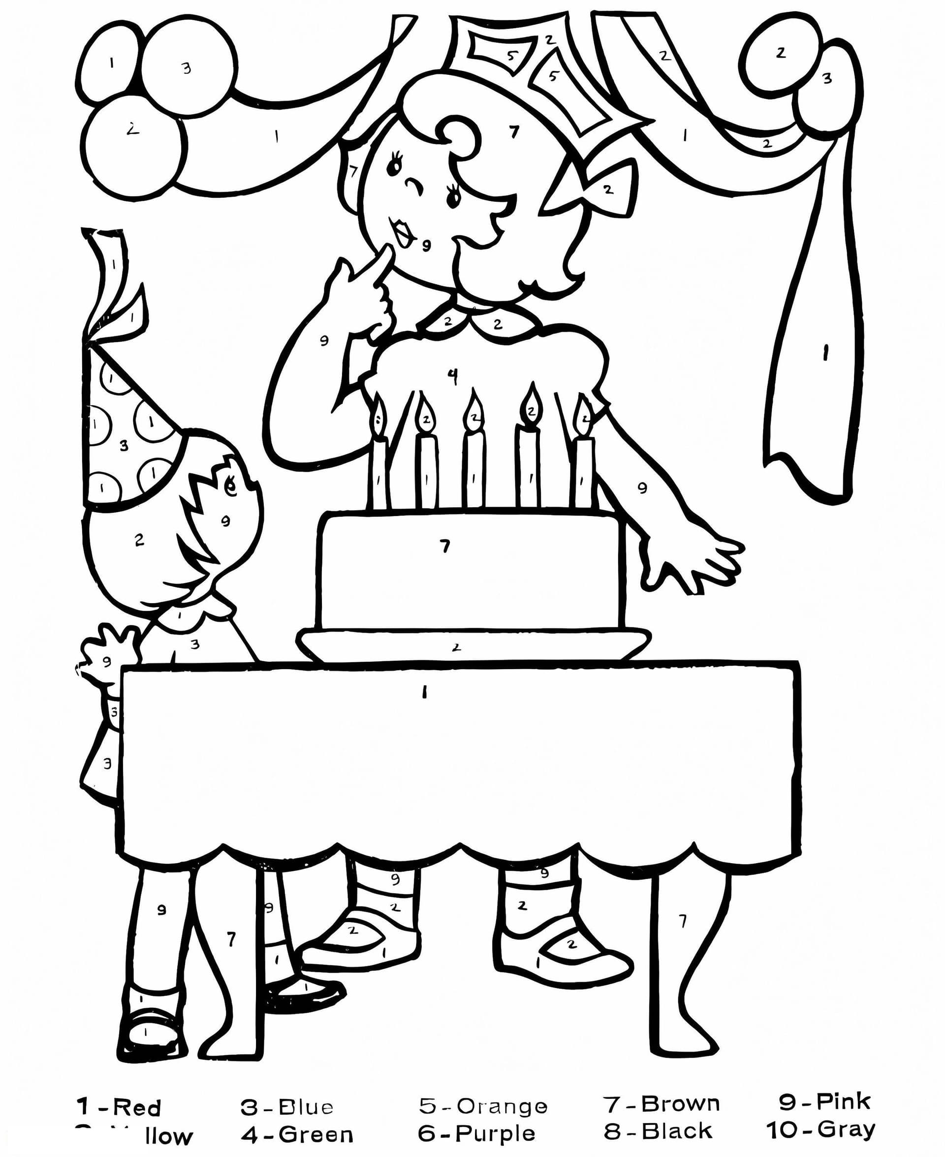 Birthday Color By Number