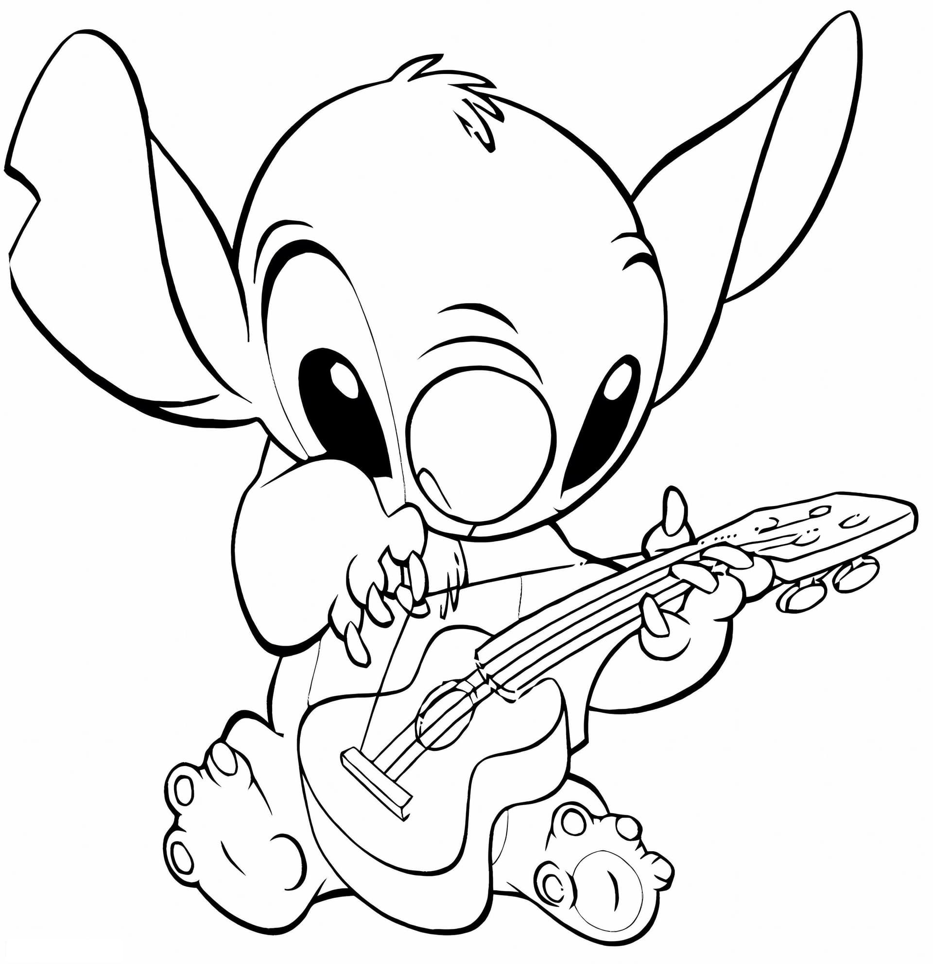Disney Stitch Playing Guitar