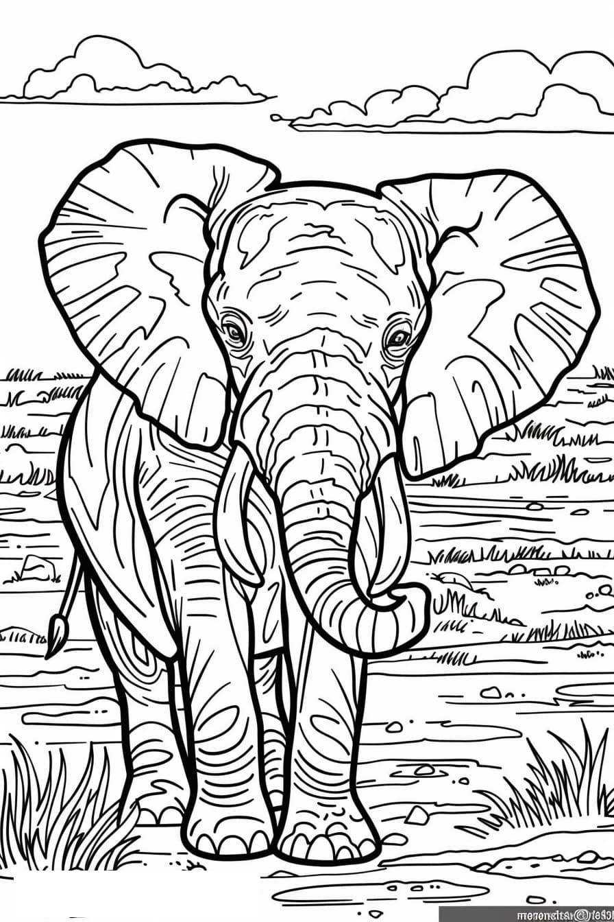 African Bush Elephant Kawaii 1