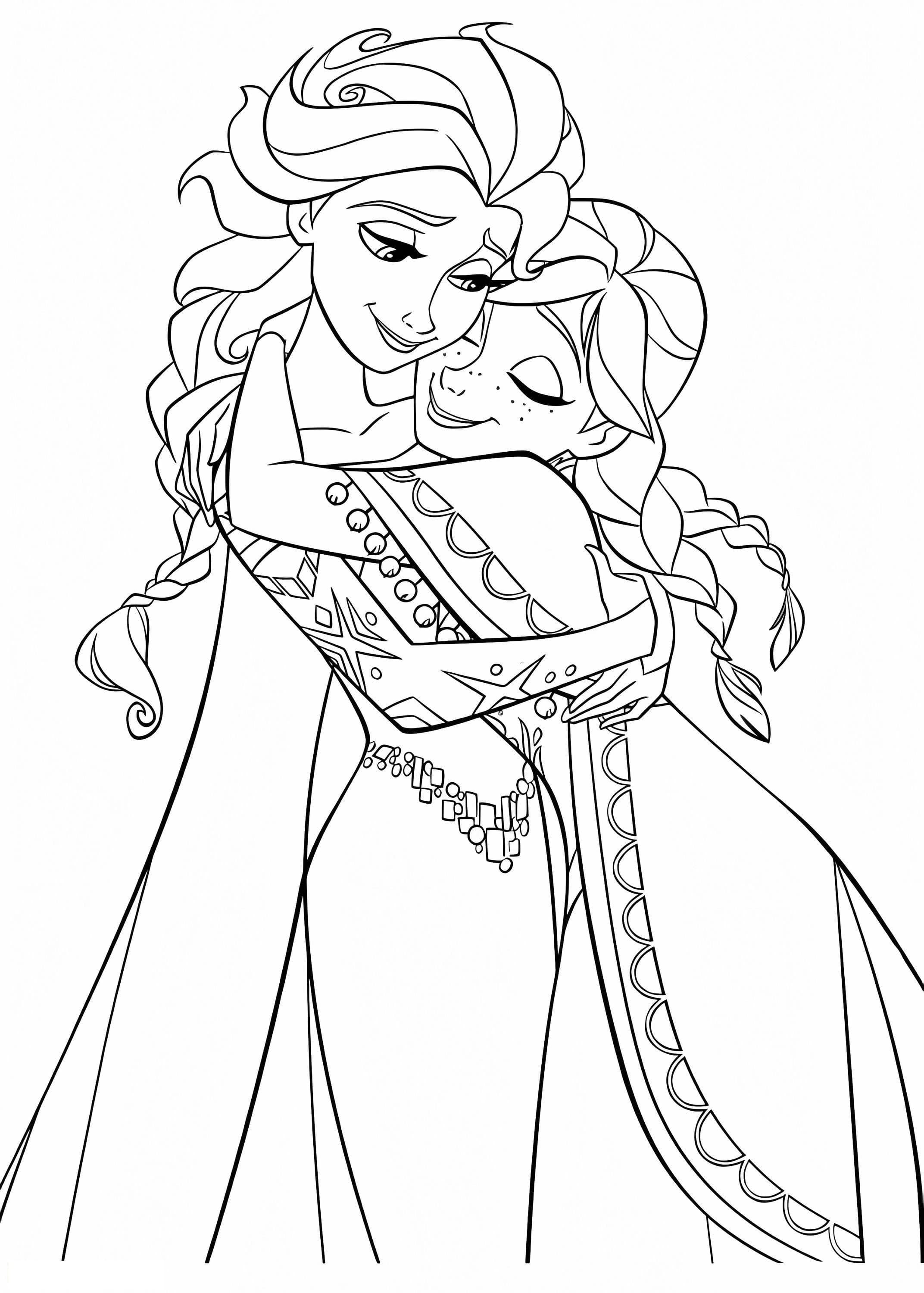 Anna abraza a Elsa