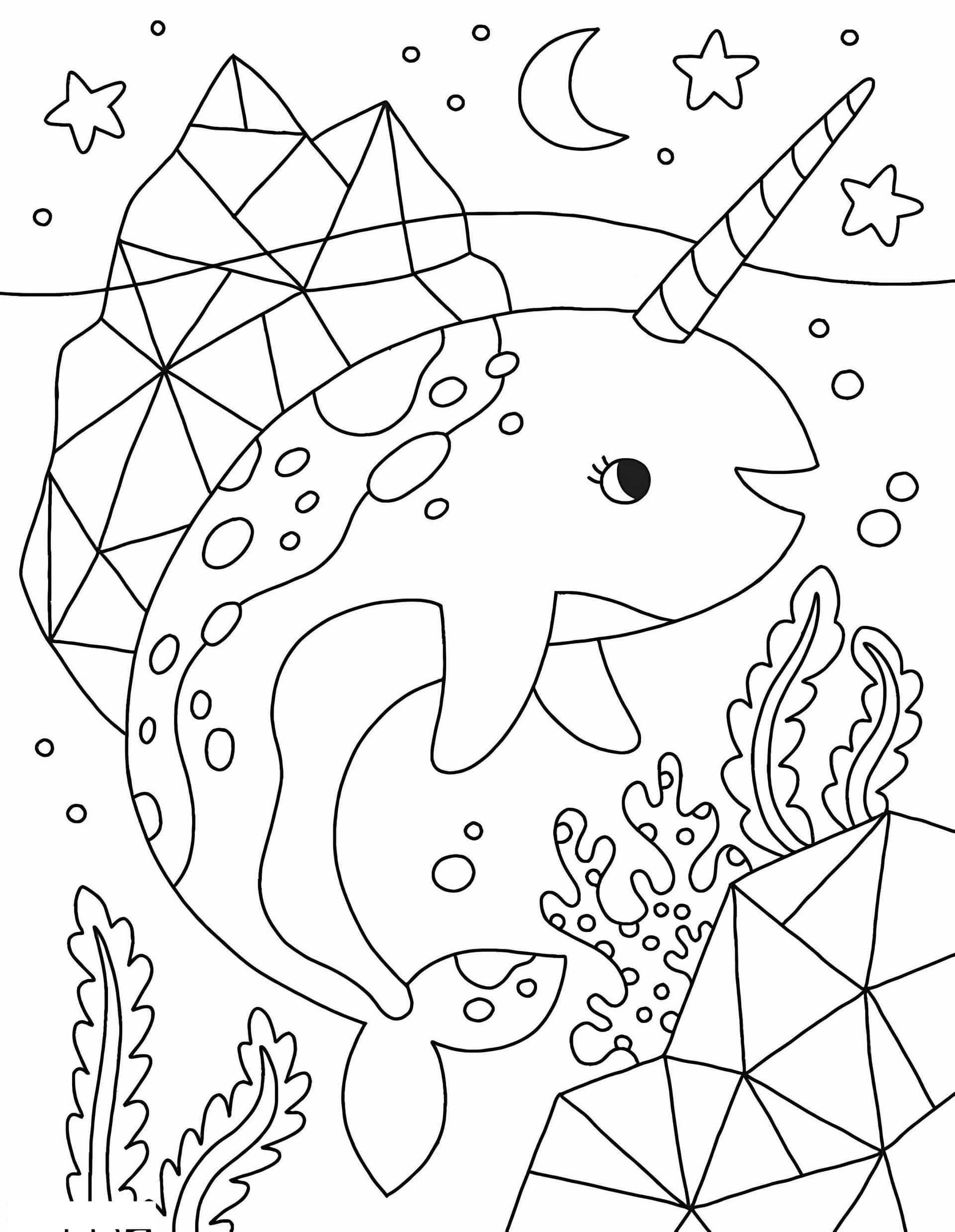 Kawaii Unicorn Whale