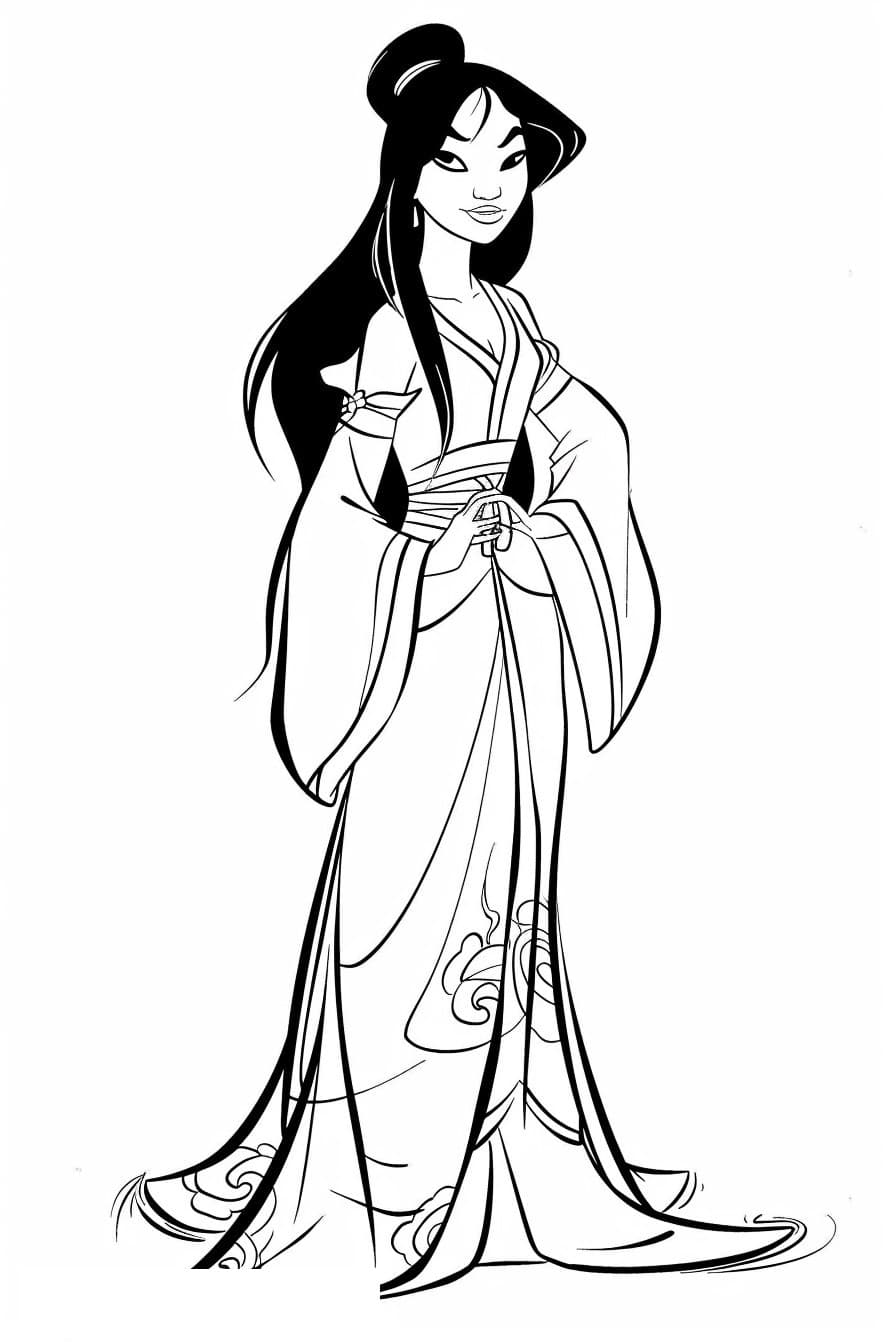 Disney princess mulan for coloring