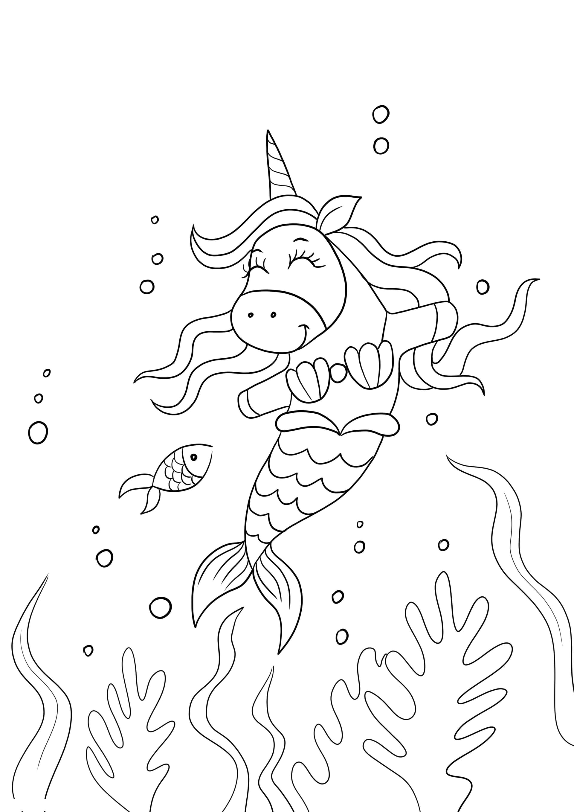 Lovely unicorn mermaid