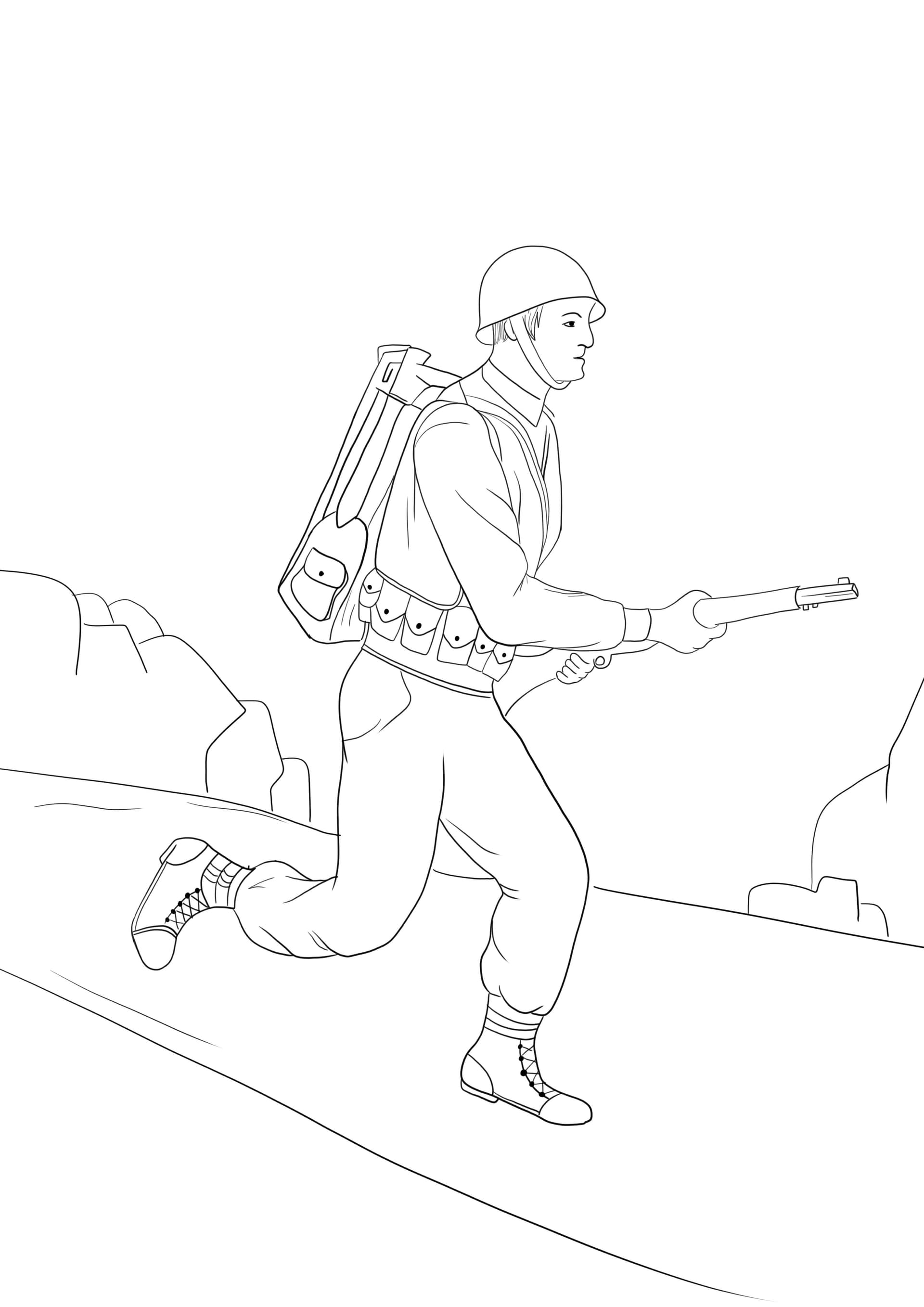 Man running and shooting