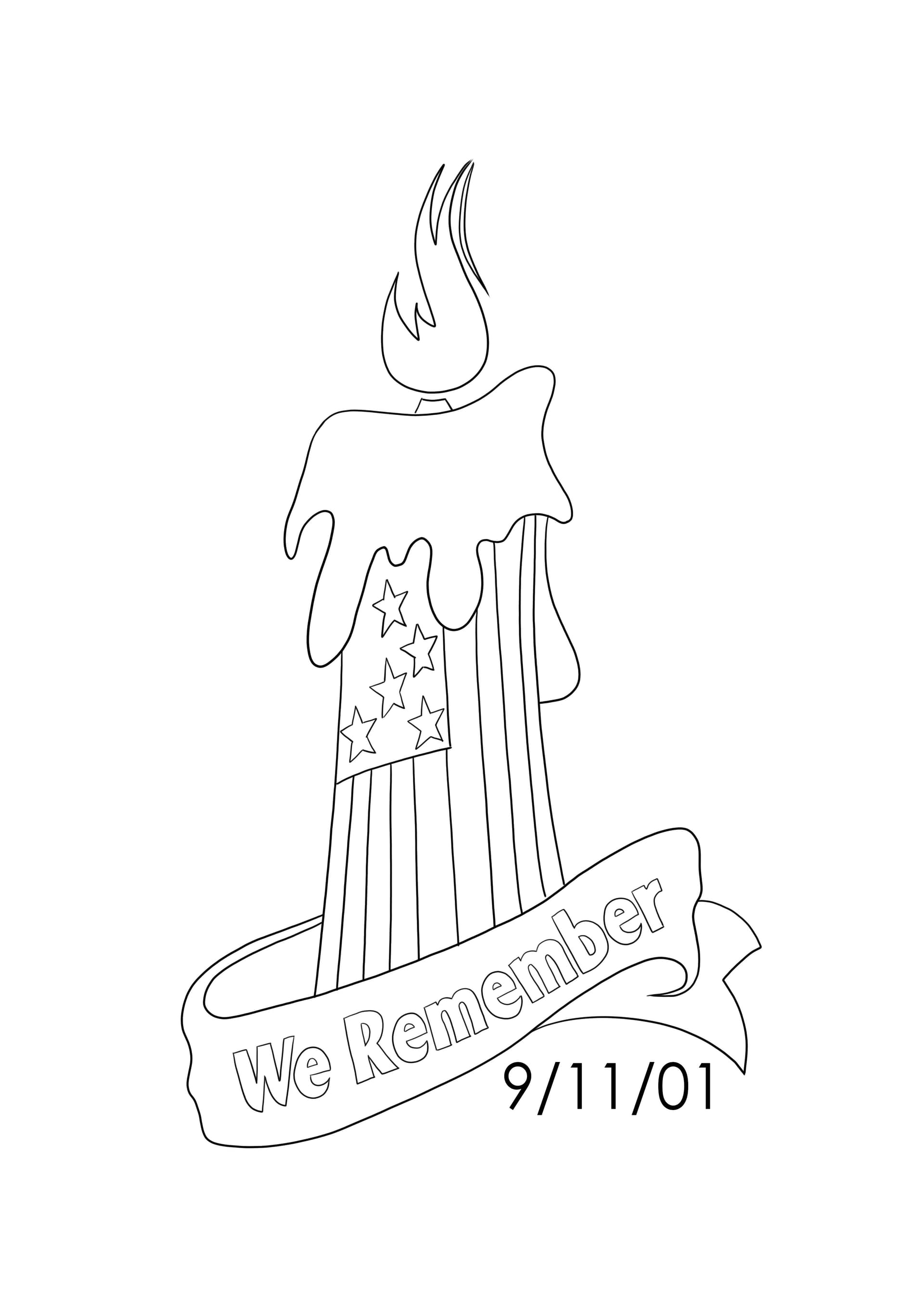 Memorial candle for 9-11-01