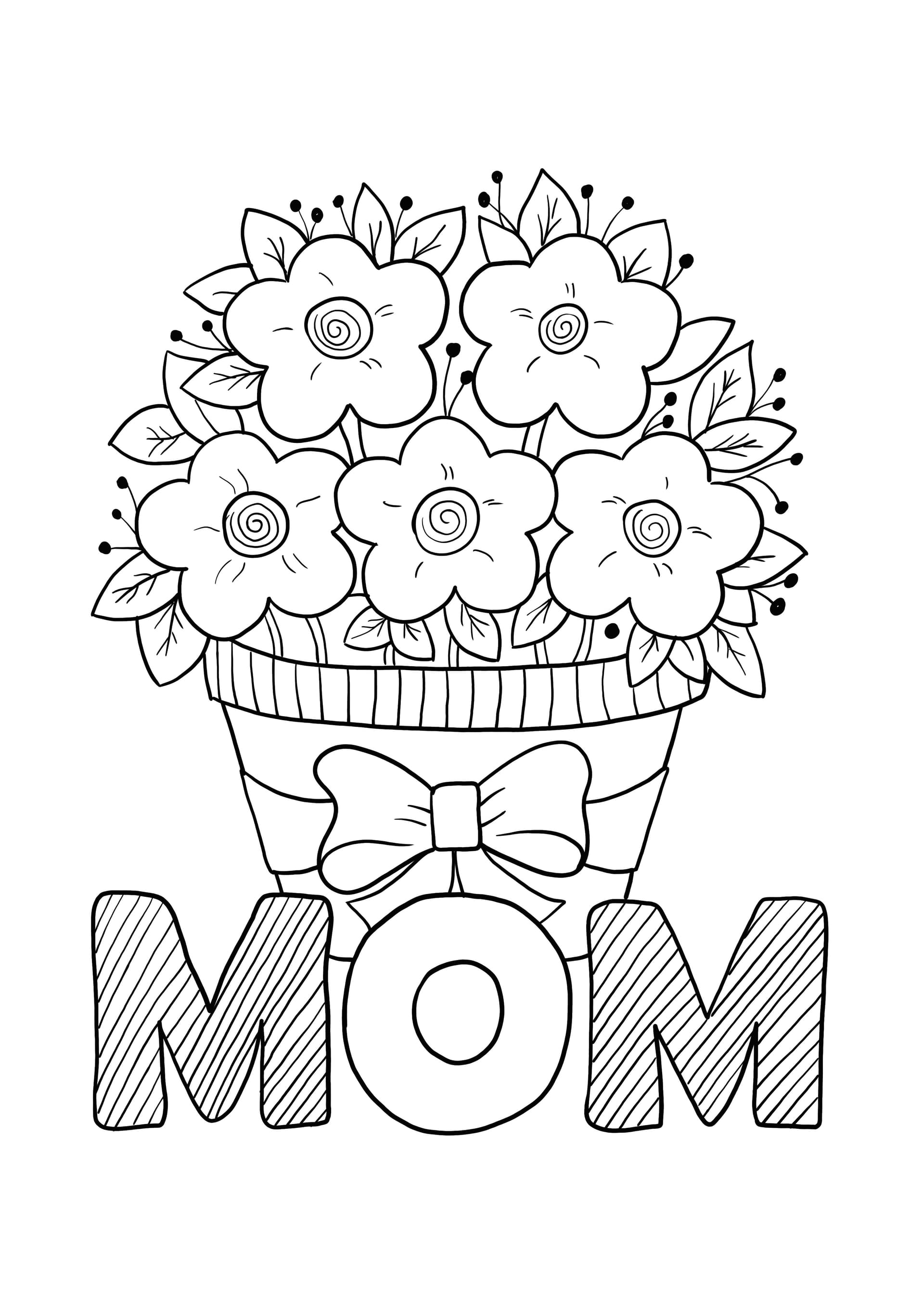 pot with flowers for mom