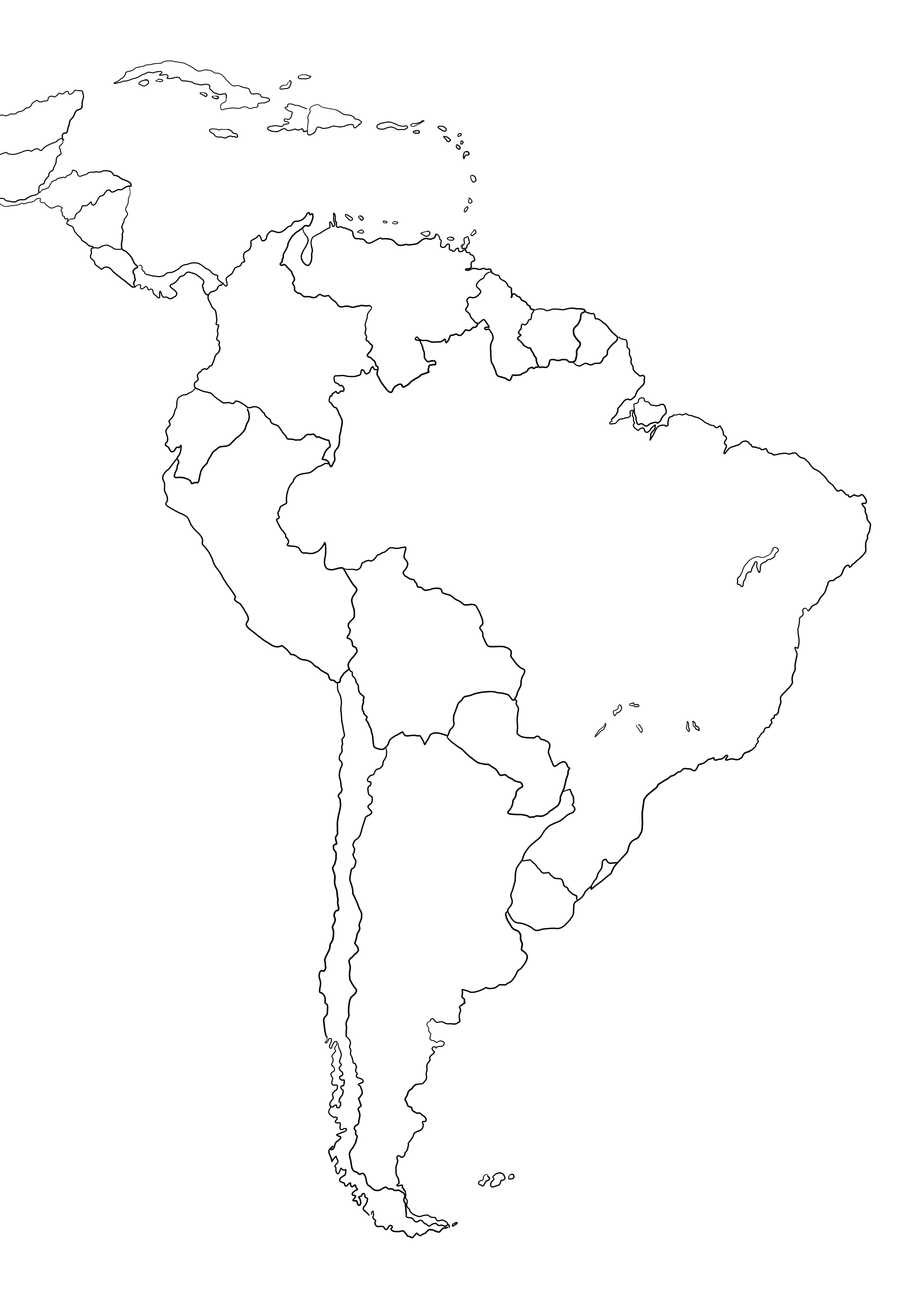 Mapa de América del Sur
