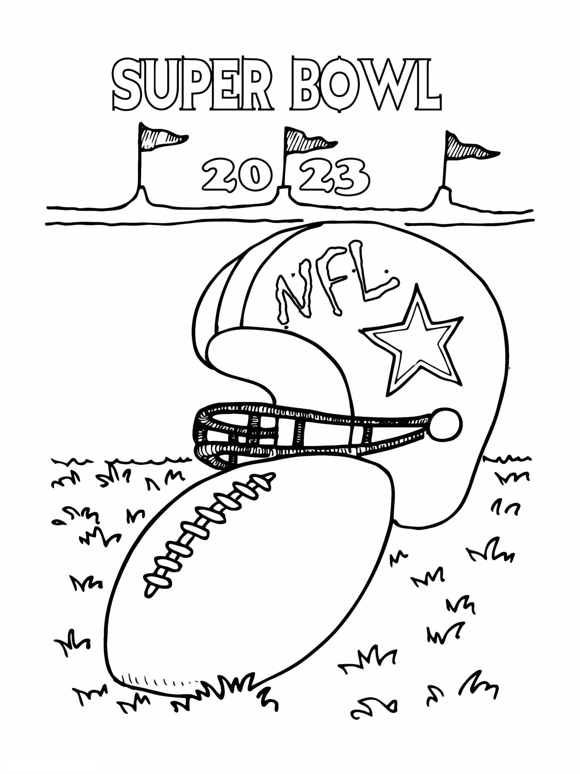 Super Bowl Helmet And Ball