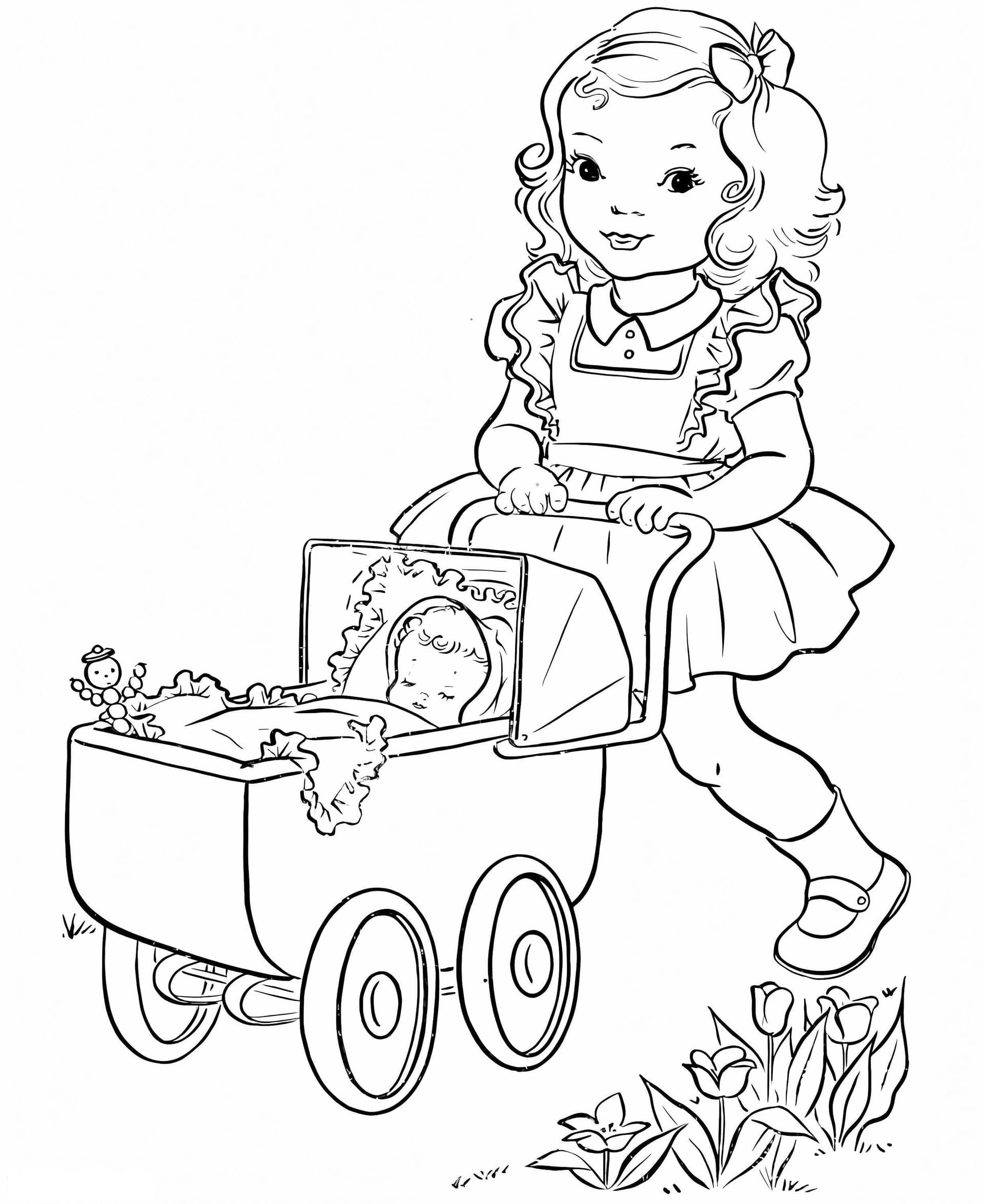 A Baby In A Stroller
