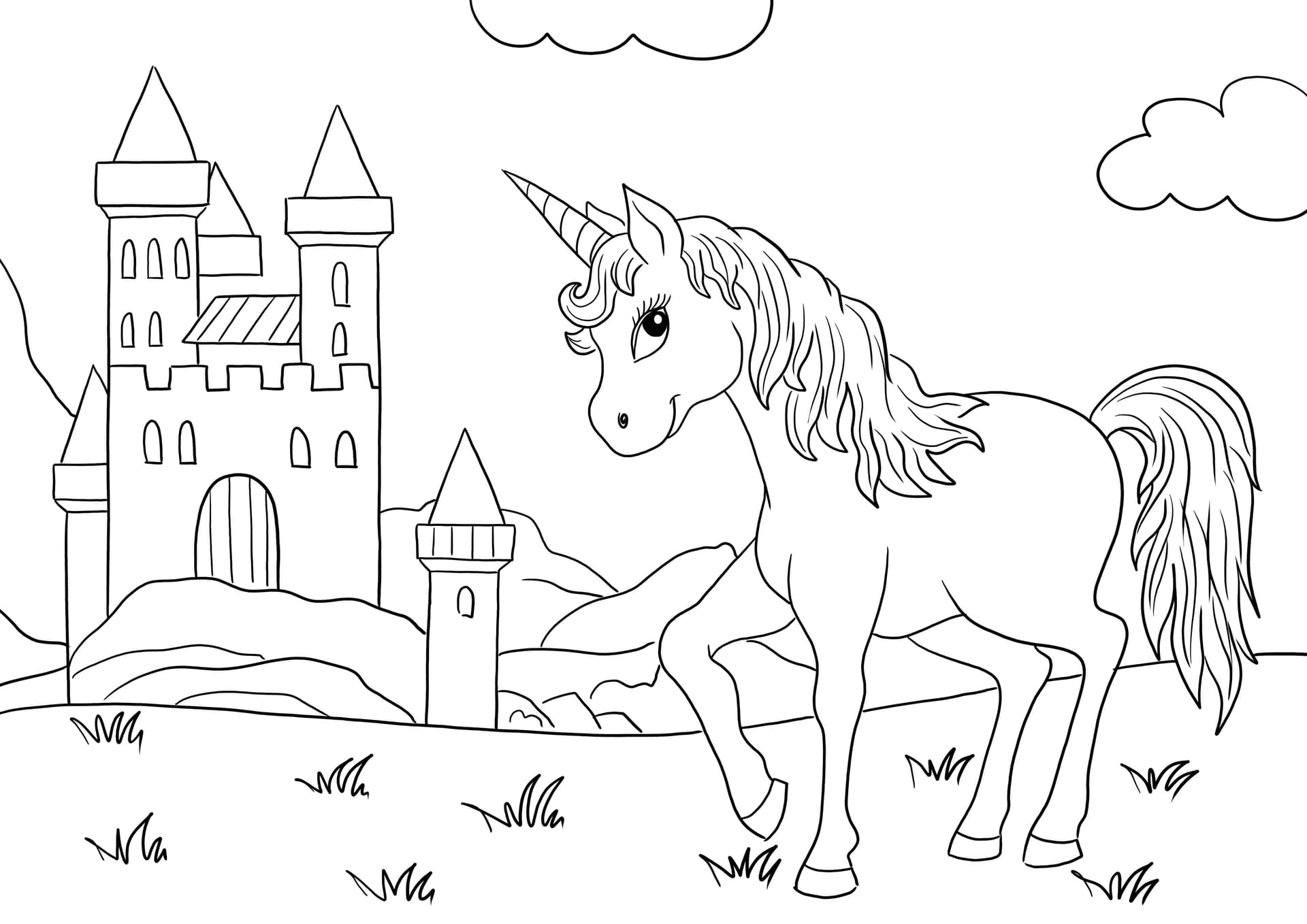 Majestic Unicorn and Castle